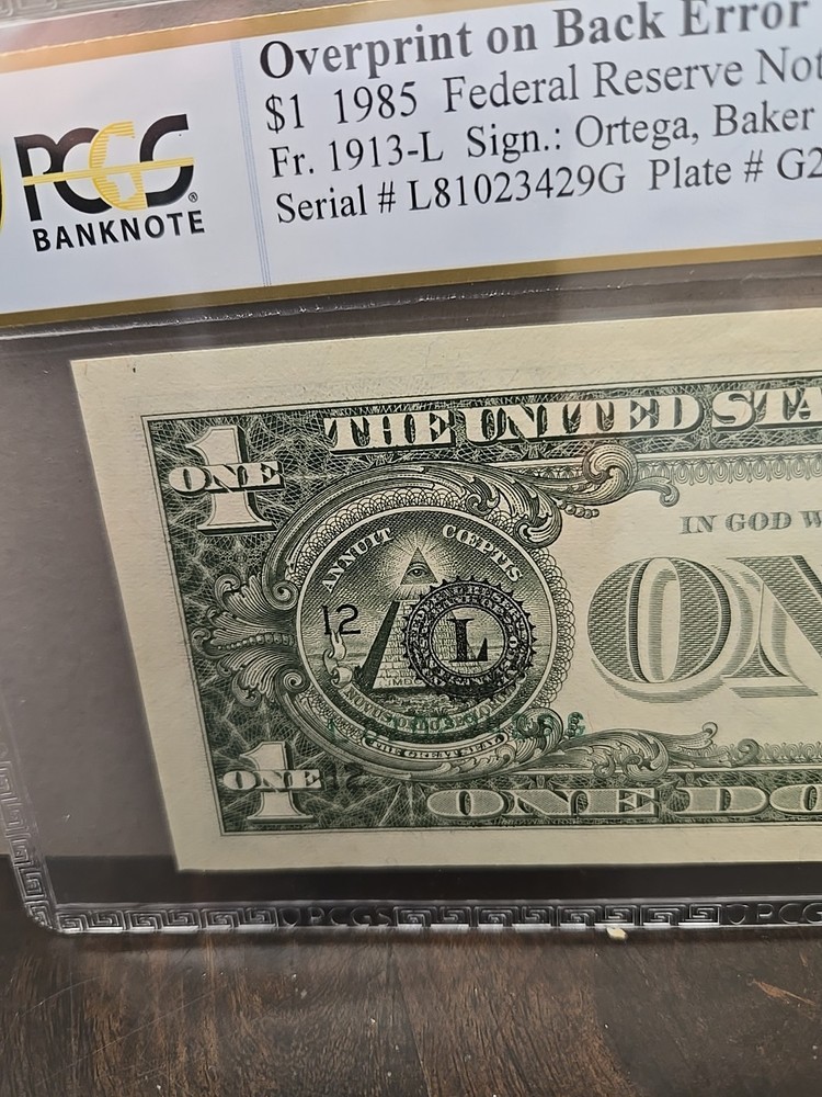 Error Note- $1 1985 SanFran Overprint on back error. PCGS 64 PPQ!