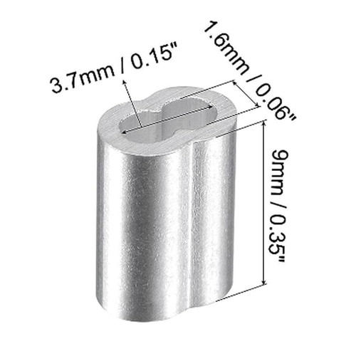 200 Pcs Aluminum Crimping Loop Sleeve 1/16",Cable Crimp Ferrules for Wire...