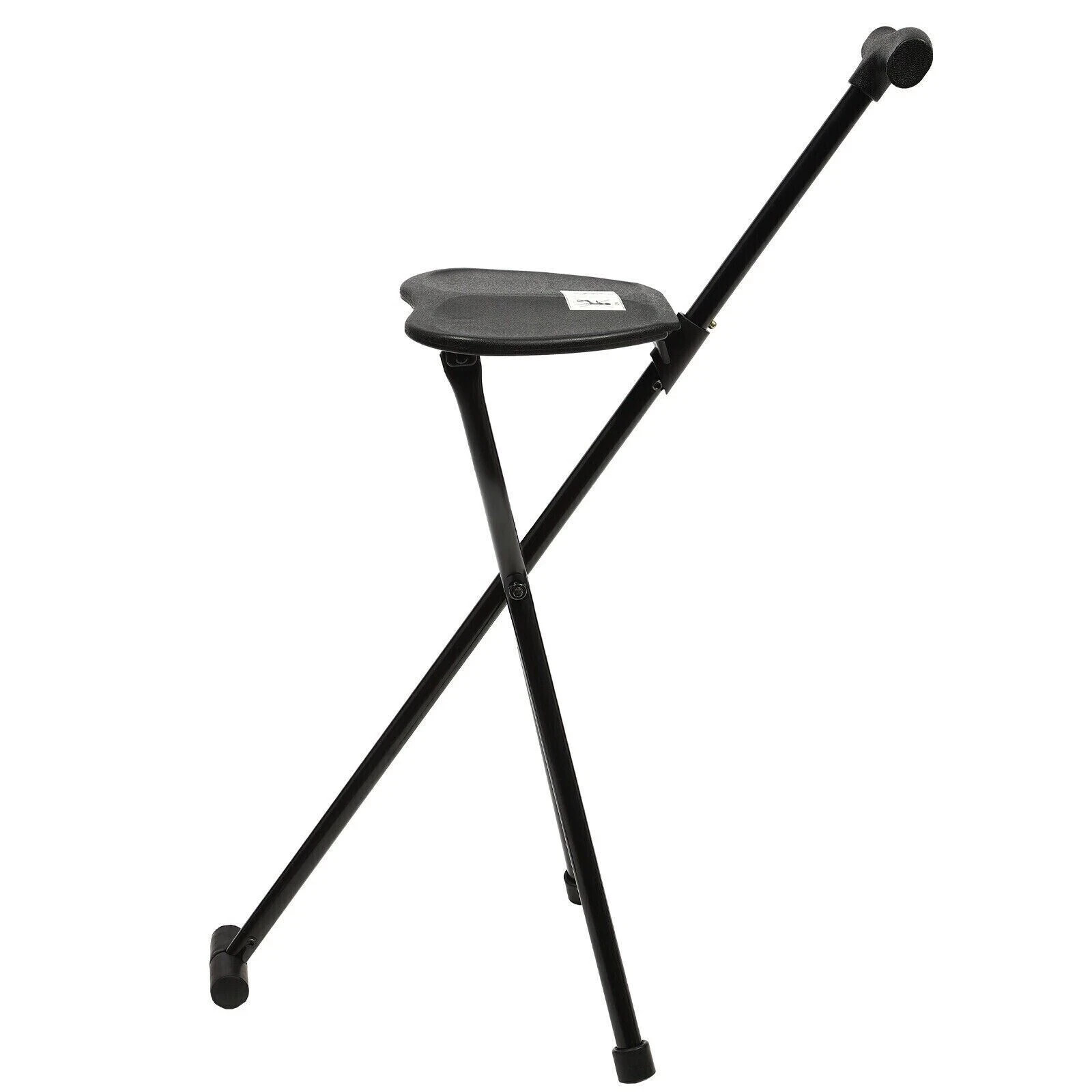 Folding Walking Cane with Tripod Chair Seat Stool Heavy Duty Adjustable Portable