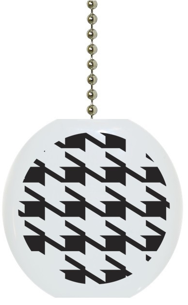Black Houndstooth Solid CERAMIC Ceiling Fan Light Lamp Pull