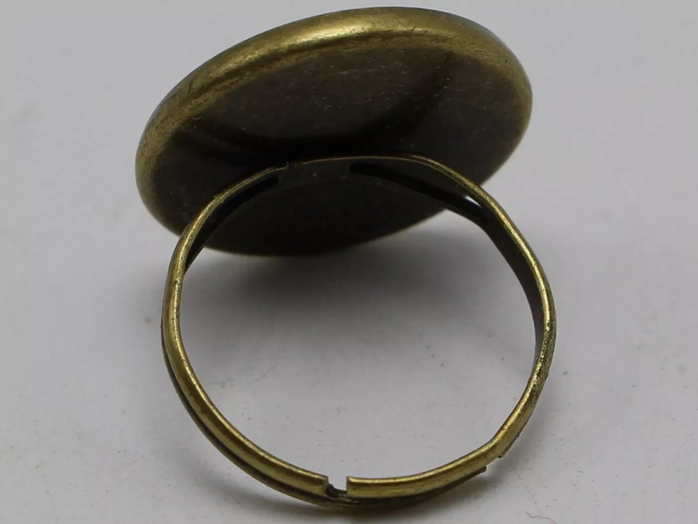 20 Bronze Tone Adjustable Ring Round Blank Cabochon Pad Bezel Setting Cup 18mm