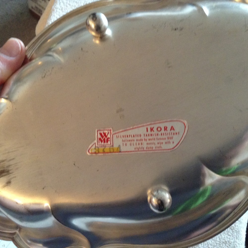 Ikora silver plated footed metal tray