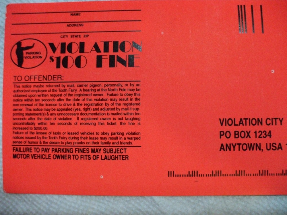 10 Fake Parking Tickets