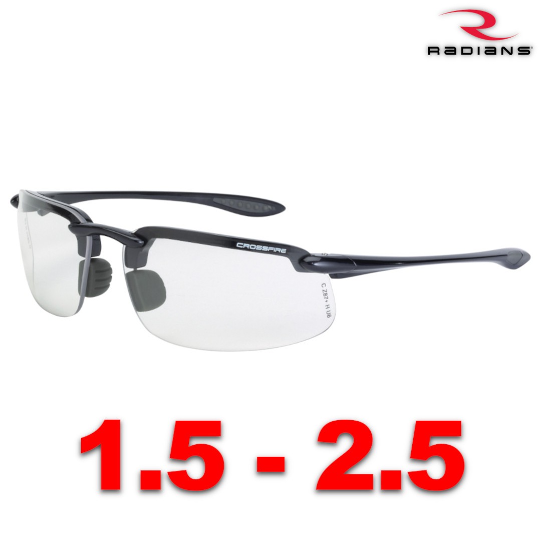 Radians Crossfire 2164 ES4 Bifocal Clear Lens Safety Glasses (Pick Diopters)