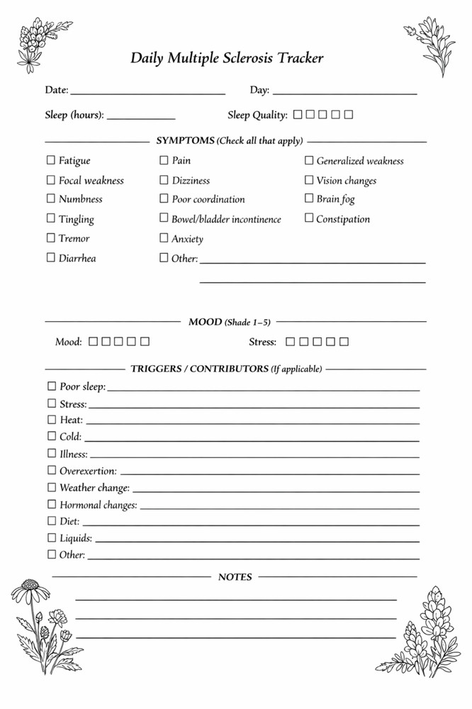 Multiple Sclerosis Journal: A Guided MS Symptom Tracker