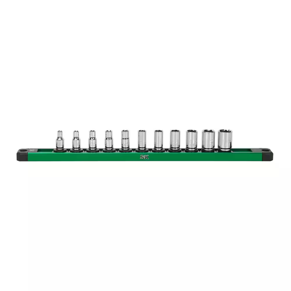 1/4" Drive, 6 Point, SAE, Standard Chrome Socket Set-11 Piece