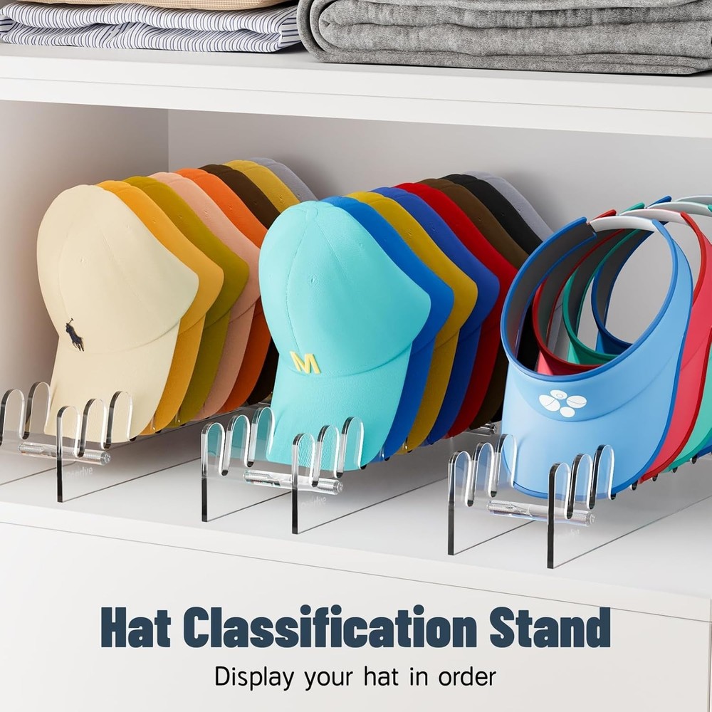 Elegant Acrylic Hat Stand for 10 Baseball Caps - Modern Storage Solution
