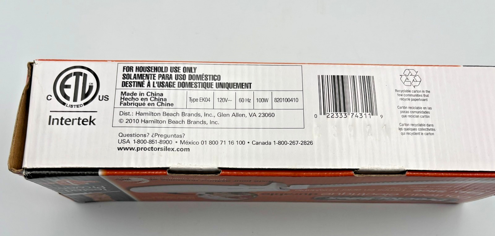 NEW Proctor Silex Easy Slice Electric Knife 74311Y - Meat Carving & Bread Slicer