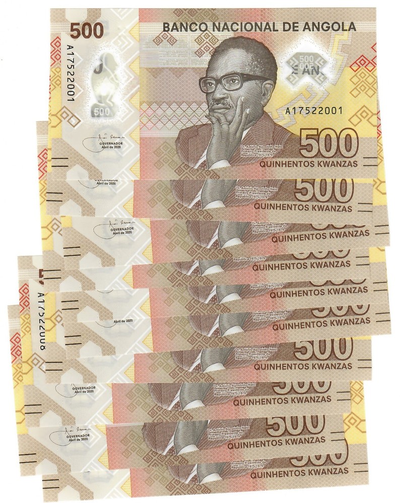 Angola 10x 500 Kwanzas 2020 UNC