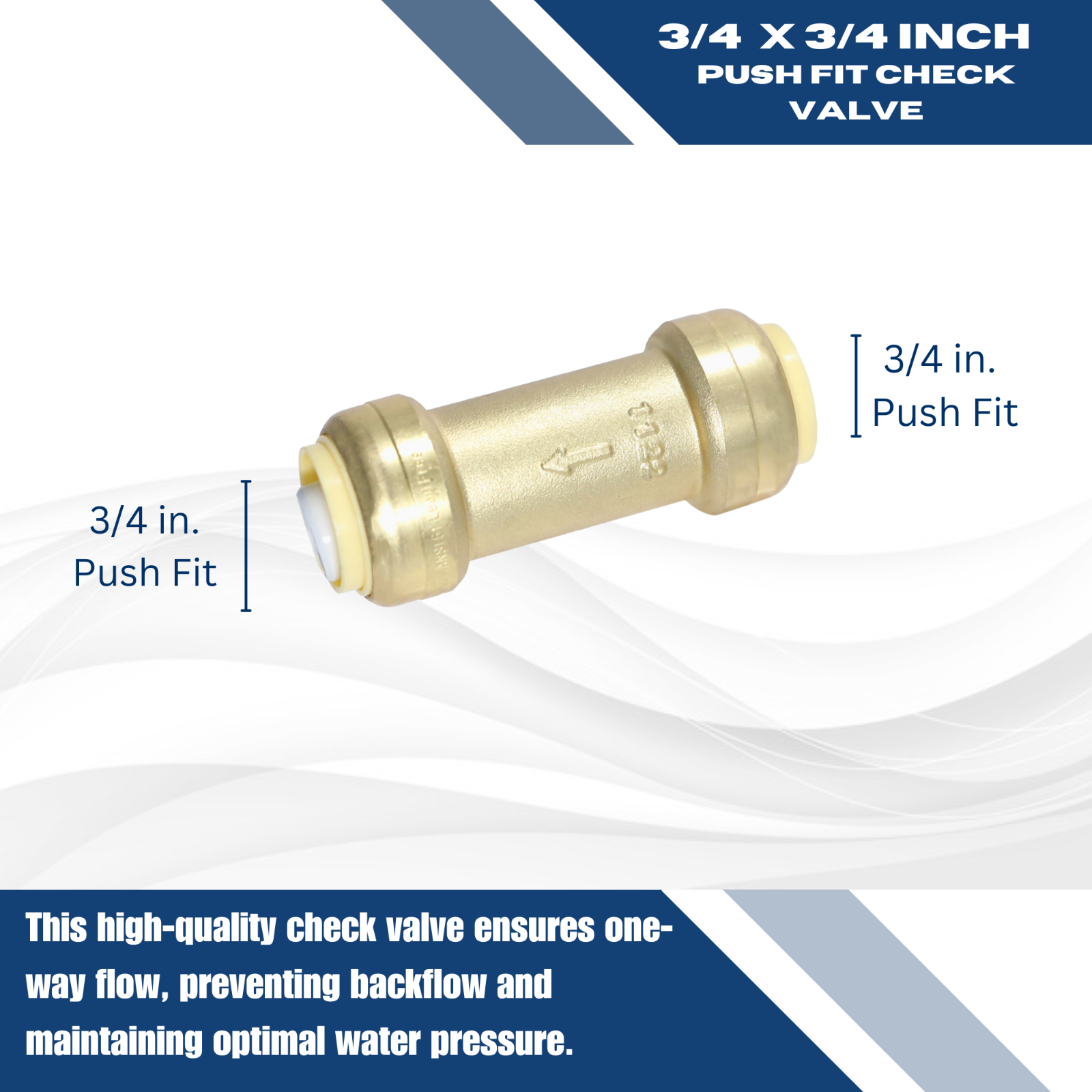 XFITTING 10 Pcs. 3/4" Push Fit Check Valve, 3/4" Push To Connect Check Valve