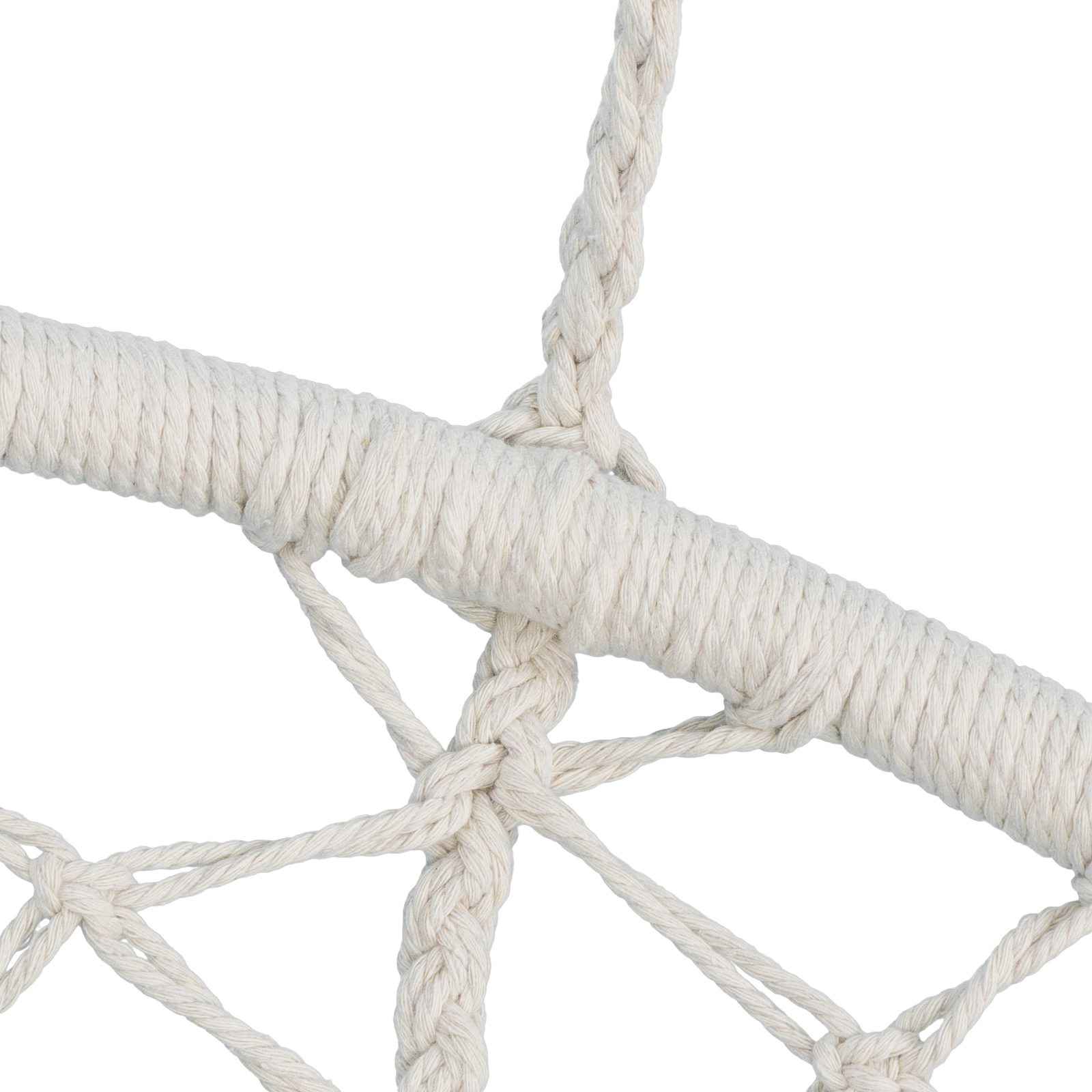 Beige Hammock Chair Macrame Swing Hanging Cotton Durable Rope Yard Swing Sturdy