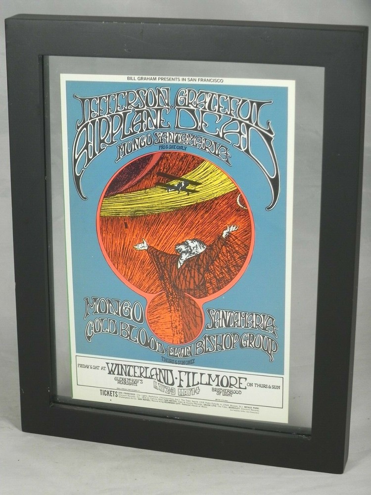 Jefferson Airplane & Grateful Dead Original 1969 Concert Postcard (UNFRAMED **)