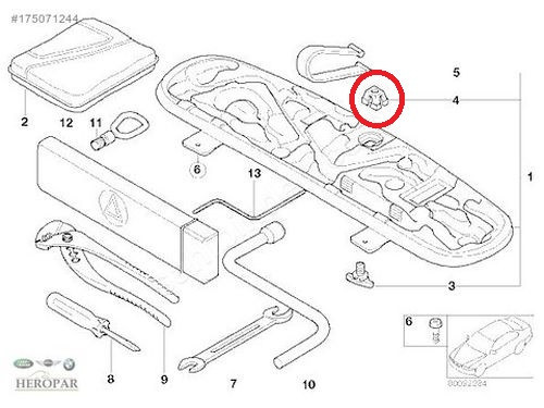 Genuine Tool Box Threaded Nut for BMW Tool Boxes; 71111179445