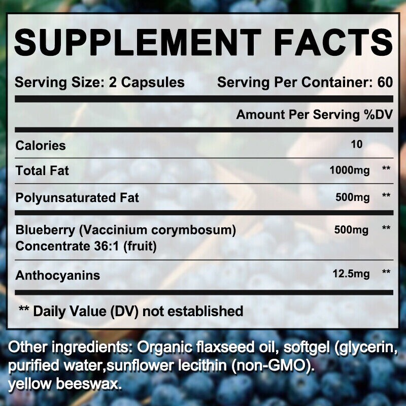 120 Capsule Extra Strong Blueberry Concentrate 36:1 enhances Visual Function
