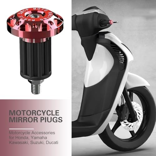 2PCS Motorcycle Bar End Plug, Metal CNC Anti-Collision Rustproof 2 PCS Red