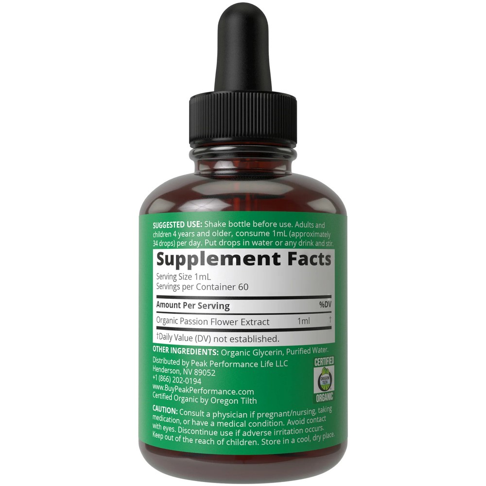 USDA Organic Liquid Passion Flower Drops