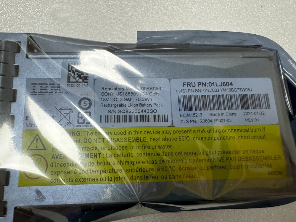 2025 IBM SAN Volume Controller Raid BackUp Battery 00AR260 00AR056 01LJ604