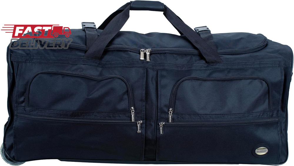 Rockland Rolling Duffel Bag, Black, 22"