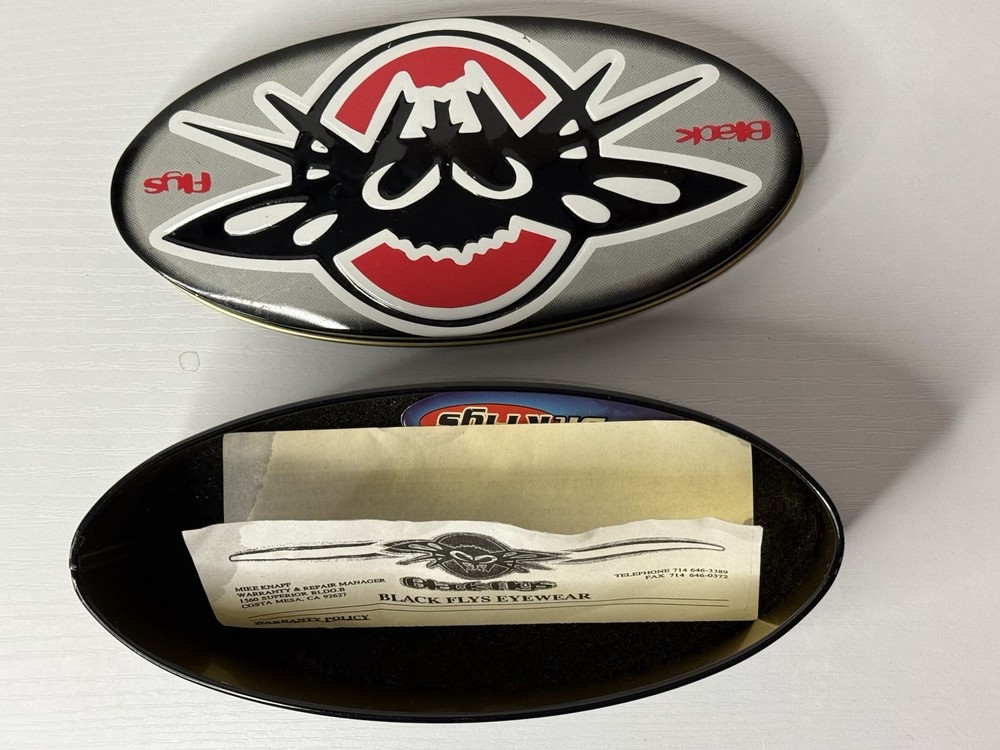 Vintage Black Fly’s Sunglass Tin Empty