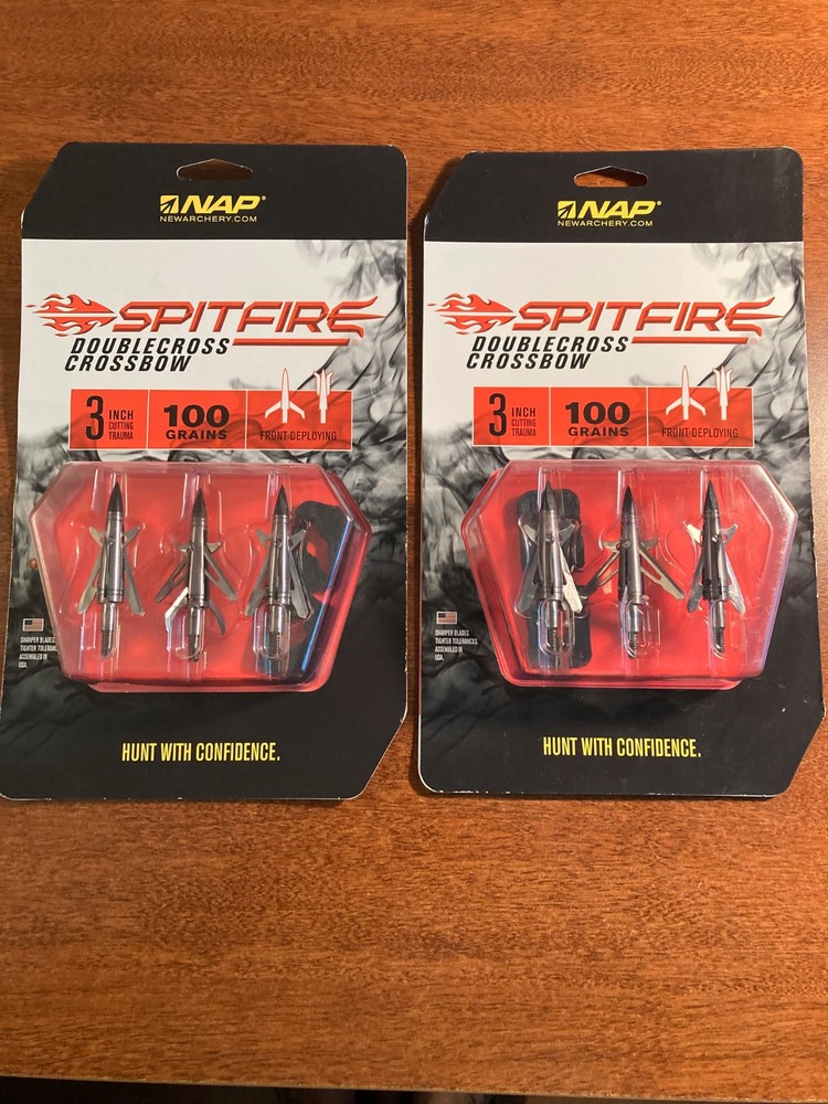 NAP Spitfire Double Crossbow, 100 Grain, 3 Blades per pack.