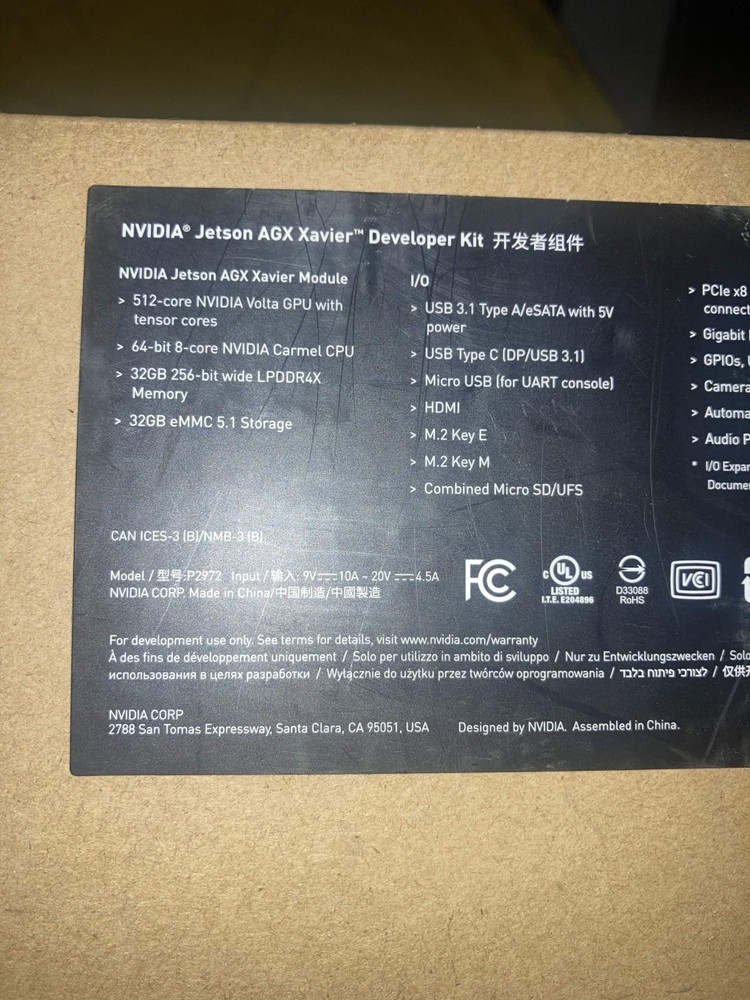 NVIDIA Jetson AGX Xavier 32GB Developer Kit