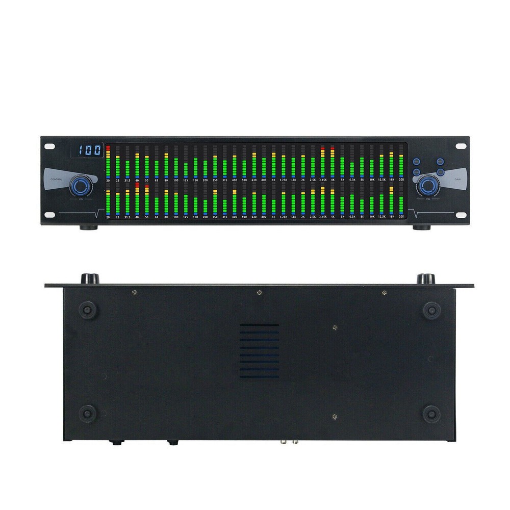 Professional Graphic Equalizer Digital Equalizer Dual 31-Band Spectrum Display.