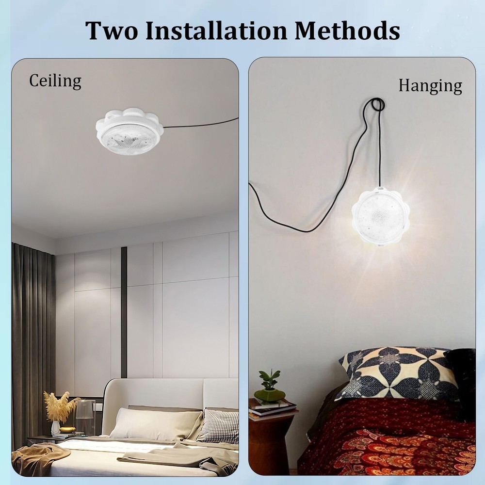 LED Ceiling Light Solar Panel Remote Control Pendant Lamp Indoor Corridor Garden