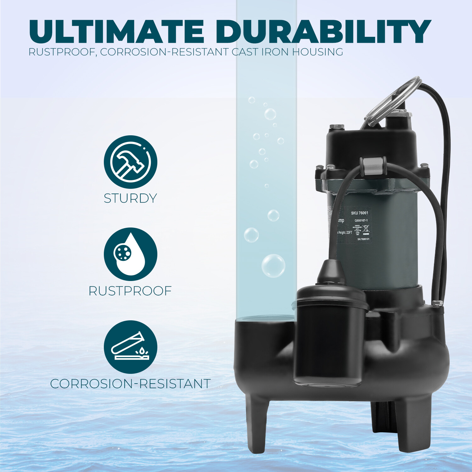 XtremepowerUS 1/2HP Submersible Sump Pump Sub 4860 GPH Clean/Dirty Water Pump