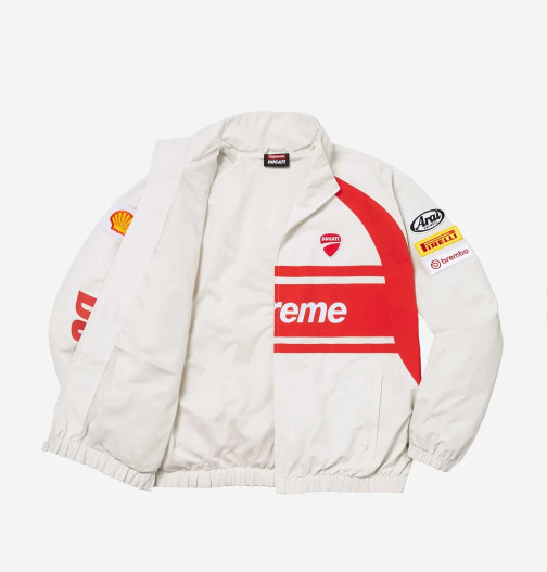 Supreme x Ducati Track Jacket Light Grey - 24SS