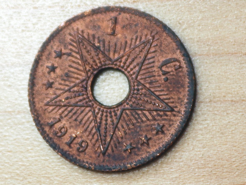 1919 Belgian Congo 1 Centime