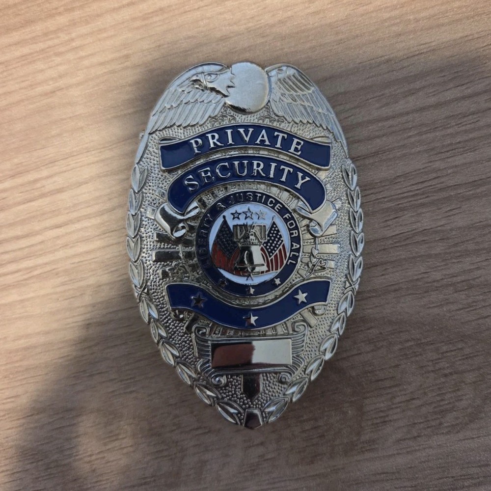 Private Security & Security Enforcement Officer Badge Silver Tone