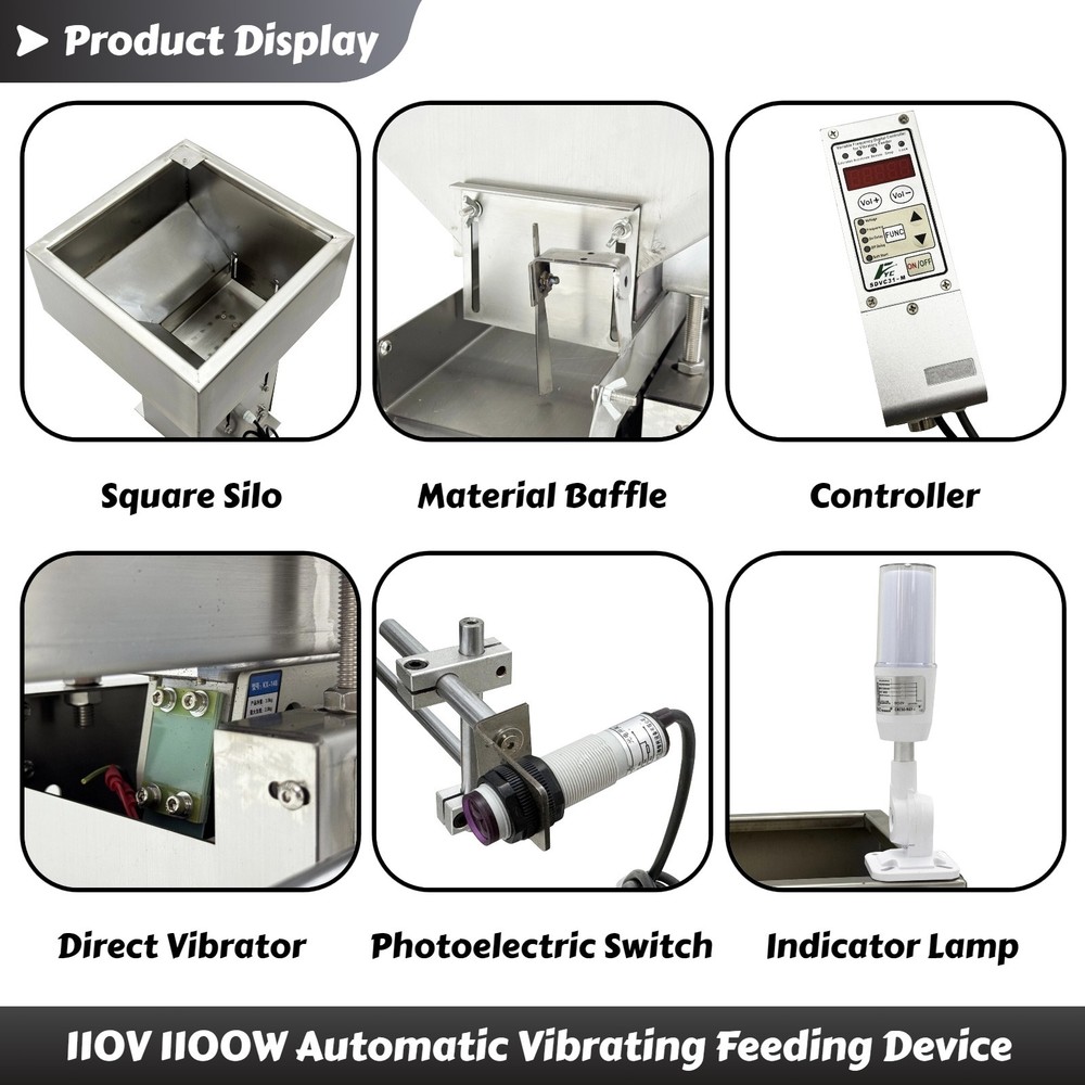 110V Stainless Steel Square Silo Vibrating Disk Automatic Vibrating Feeder