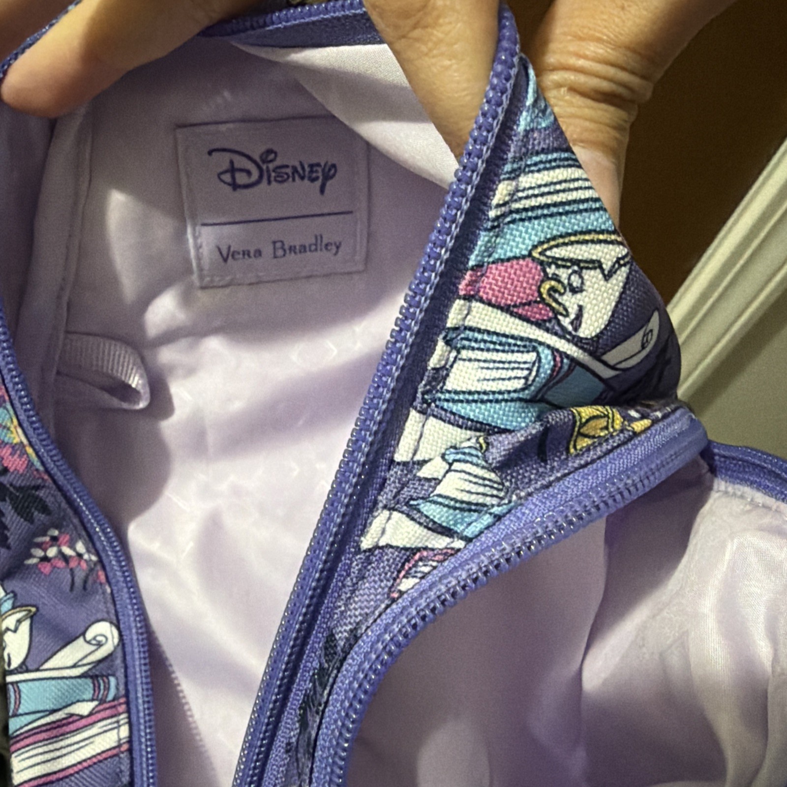 Vera Bradley for Disney mini Sling Backpack Purple Beauty and the Beast