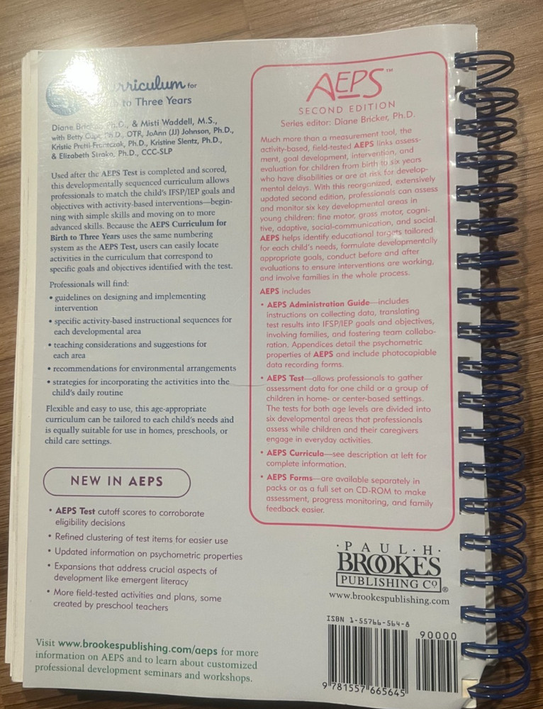 AEPS 2nd Edition Complete 4-Volume Set — Admin Guide + Test + Curriculum Birth-3