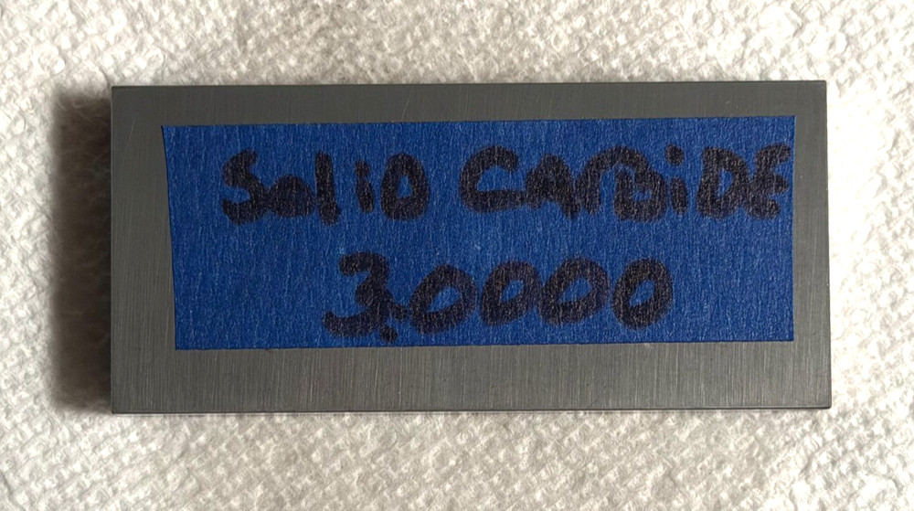 CARBIDE 3.0000 Gage Block Grade 2 Rectangular SOLID CARBIDE 3"