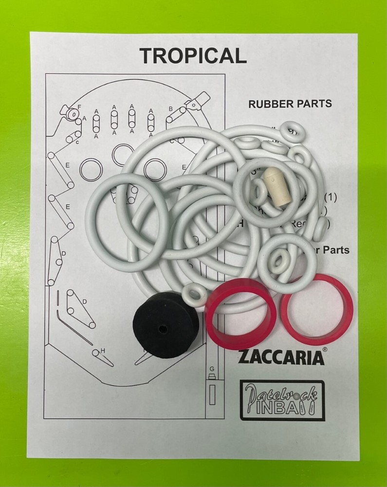 Zaccaria / Williams** Tropical pinball rubber ring kit **customize your kit**