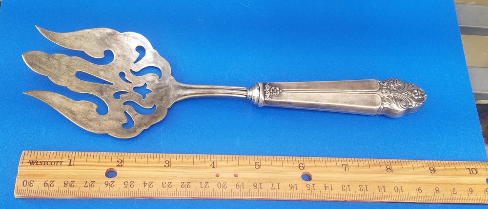 Vintage 9" Sterling Silver Serving Salad Meat Fork
