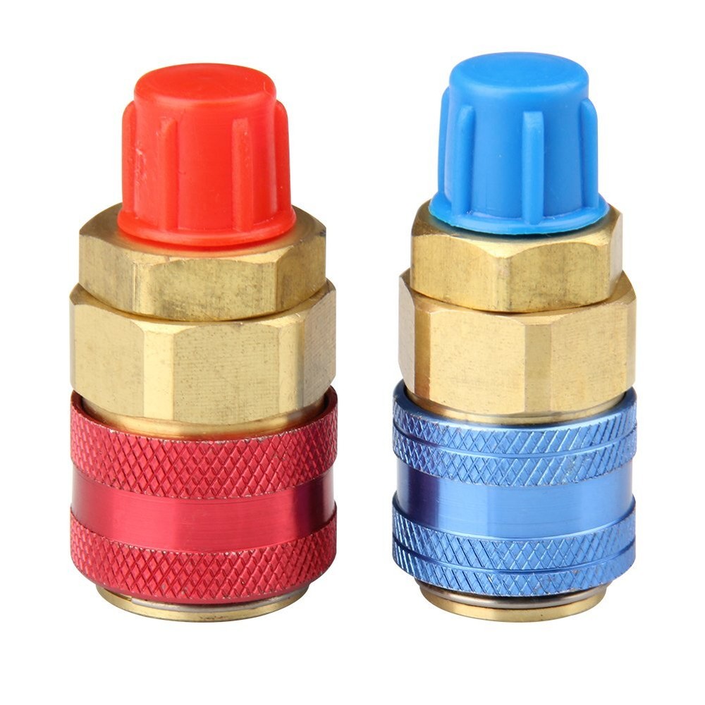 Refrigerant Car Quick Coupler Connector Brass Adapters Low &High Side AC Coupler