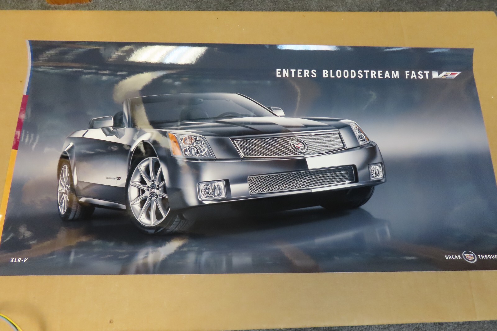 Factory GM original dealership Cadillac XLR-V, V series factory poster showroom
