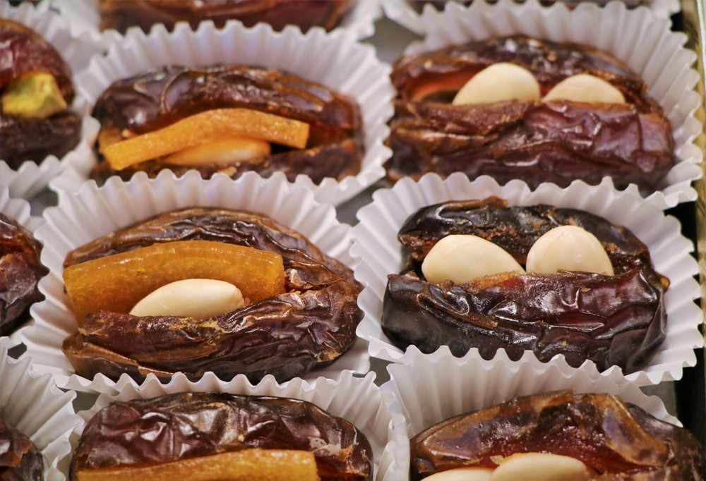 Assorted Dates with Nuts, Stuffed Medjool Dates, Gluten Free Healthy Snack