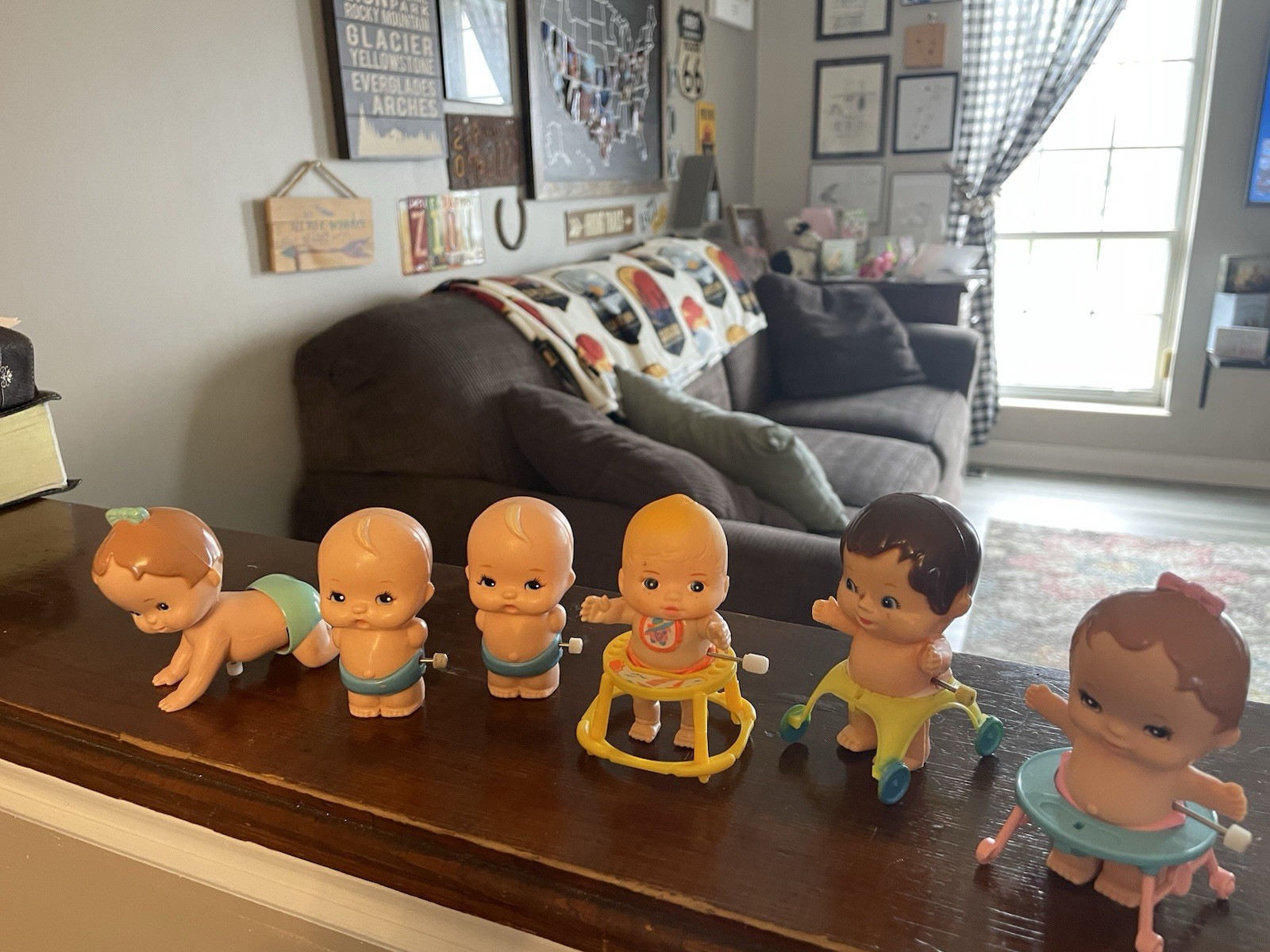 LOT 6 VINTAGE BABY TOMY 1970’s WIND Up TOYS Crawling & WALKING Taiwan WORKING