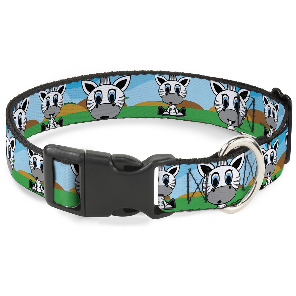 Plastic Clip Collar Zebra Cartoon NARROW-Medium 8.5-12"