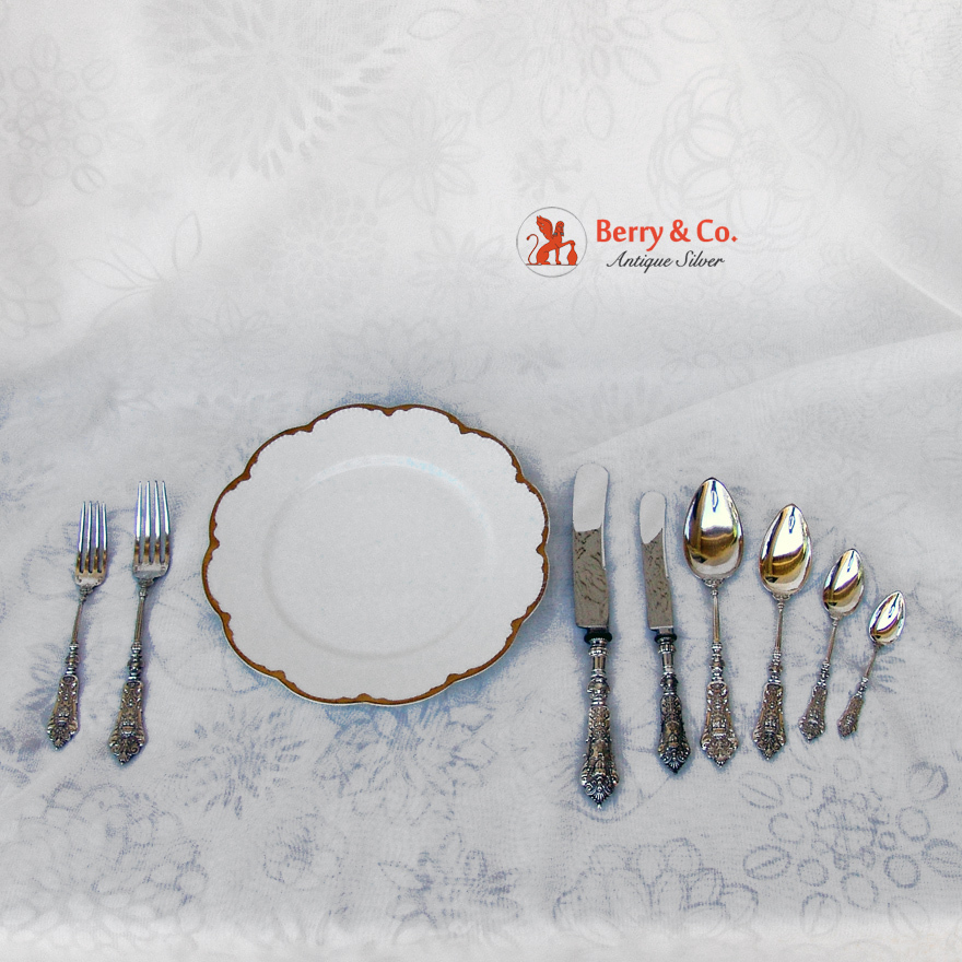 Renaissance Dinner and Luncheon Flatware Set 800 Silver 1890 Bruckmann