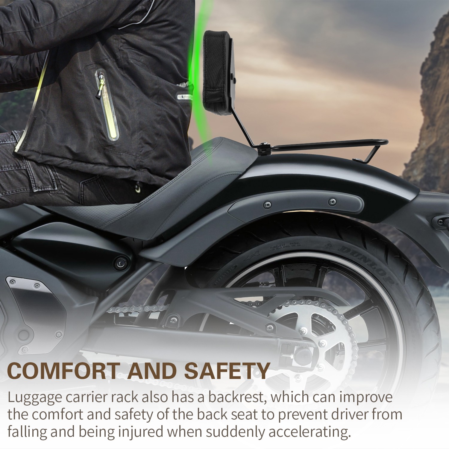 Luggage Rack for Kawasaki Vulcan S 650 VN Driver Backrest Carrier 2026 WOLFLINE