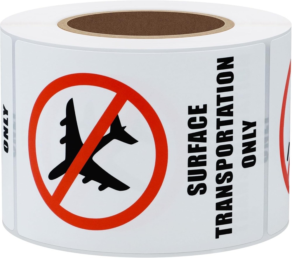 Hybsk 2x3 Inch SURFACE TRANSPORTATION ONLY DOT Warning Labels 1 Roll, White