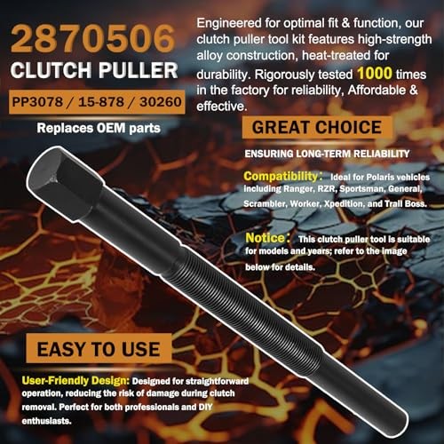 4-Piece Clutch Puller Tool Kit - Includes Primary Drive Clutch Pullers for