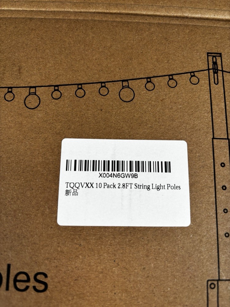 String Light Poles for Deck 10 Pack Outside Retractable 2.8 FT 10 packs