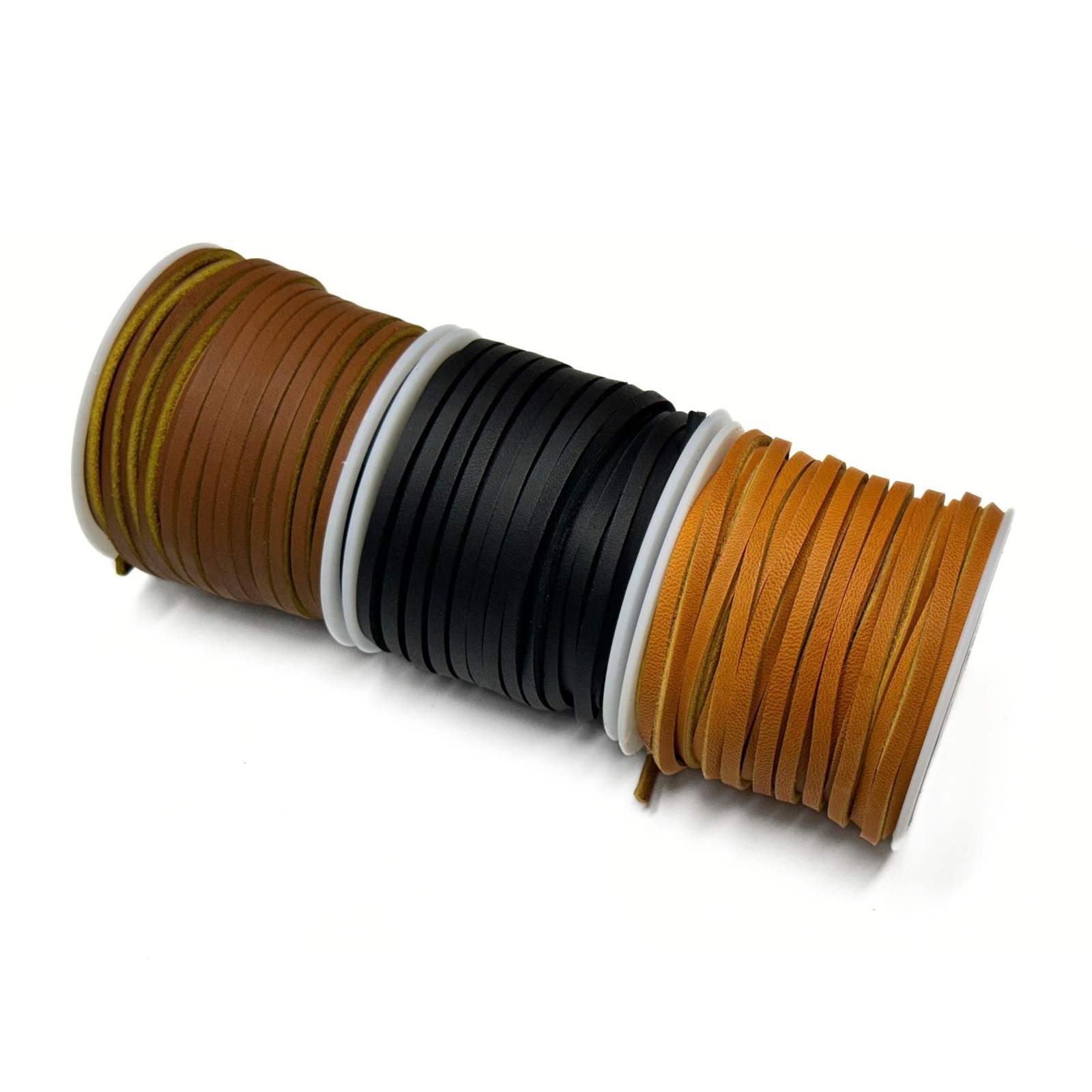 Black, Brown and Chieftain Latigo Lace 50 ft Spools