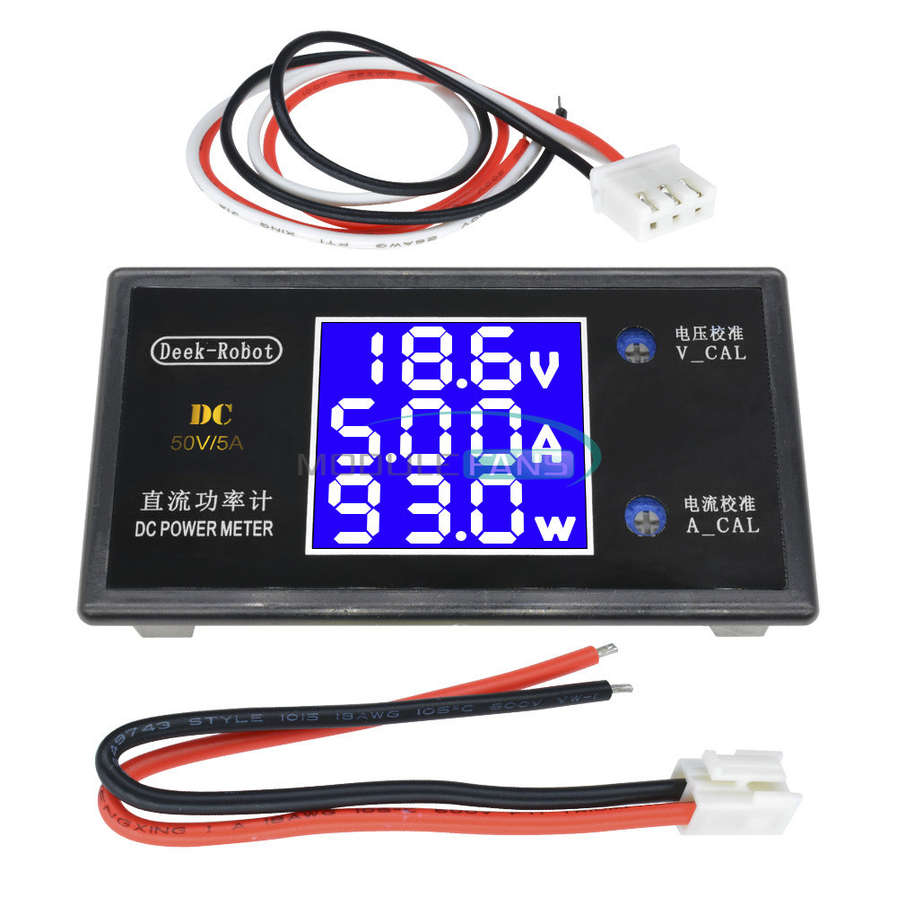 DC 50V 5A 250W Digital LCD Display Voltmeter Wattmeter Volt Current Power Tester
