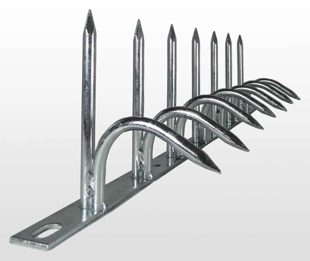 Anti-Climb Security Spike H130 Steel Single-Sided Silver Fence Guard Durable